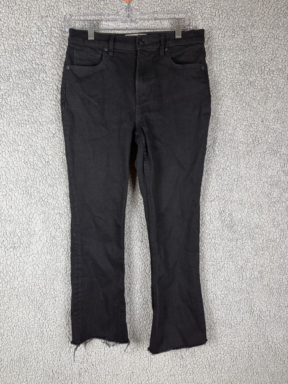 Everlane The Way High Jeans Womens 28 Black High Rise Straight Raw Hem Denim